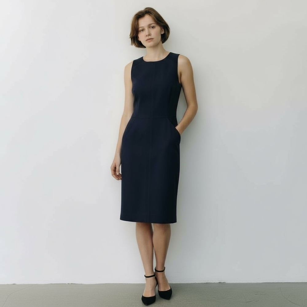 J. Crew Classic Navy Midi Dress